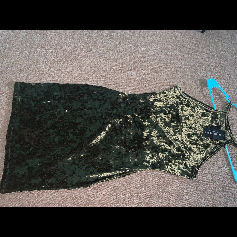 Velvet green mini dress from Fashion Nova!